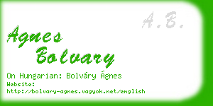 agnes bolvary business card